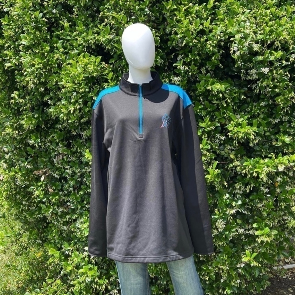 Miami Marlins Baseball Official Merch Lightweight 1/4 Zip Shirt